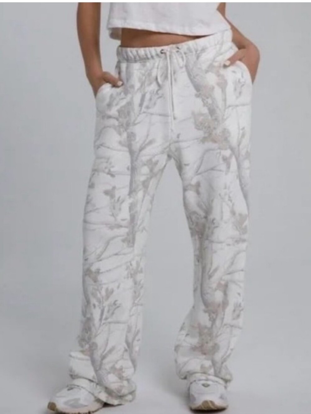 Just Be white camo joggers